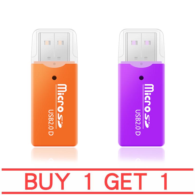 [Buy 1 get 1] 2PCS ตัวอ่าน ไมโคร เอสดี การ์ด แบบ พกพา MicroSD Card Reader USB 2.0 (ราคาไม่รวมเมม) 480 Mbps รองรับ เมม สูงสุด 64GB /Orange