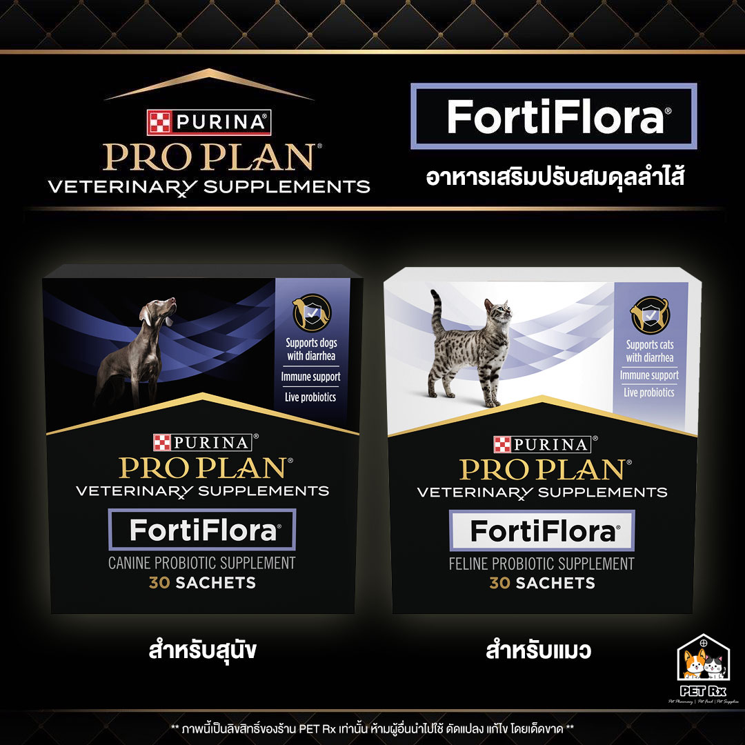 Proplan: FortiFlora [แท้💯] ผงโรยอาหารเสริมโพรไบโอติก ปรับสมดุลลำไส้ ลดอาการท้องเสีย สำหรับสุนัขและแมว ราคา 45 บาท*ส่งฟรี