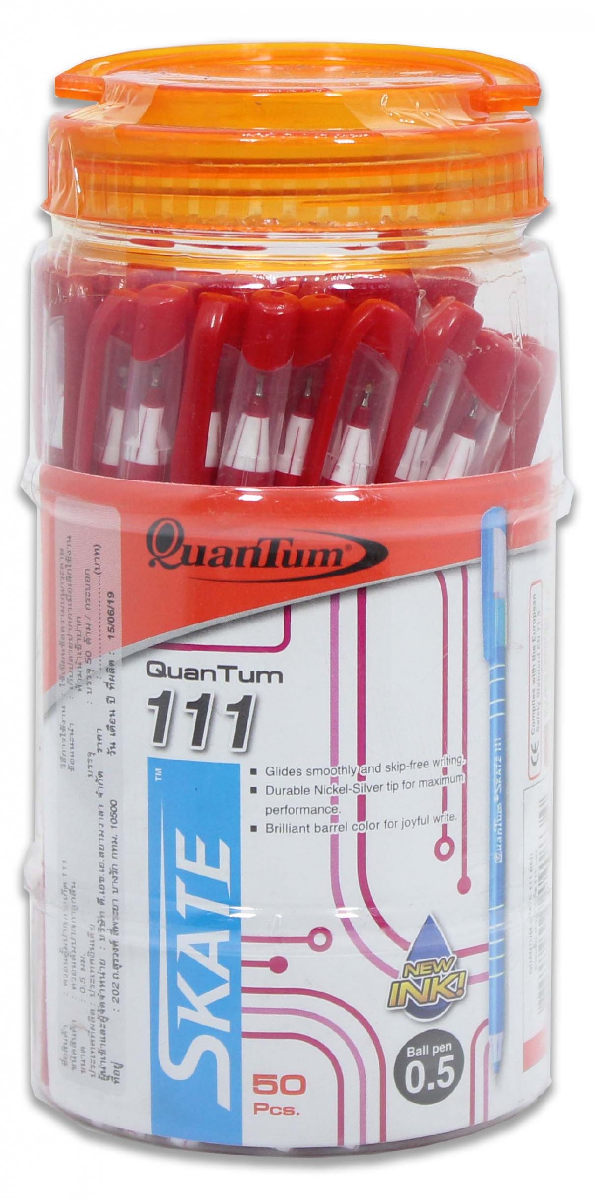 ปากกาลูกลื่น Quantum skate 111 (หมึกน้ำเงิน / แดง) ขนาด 0.5 มม.