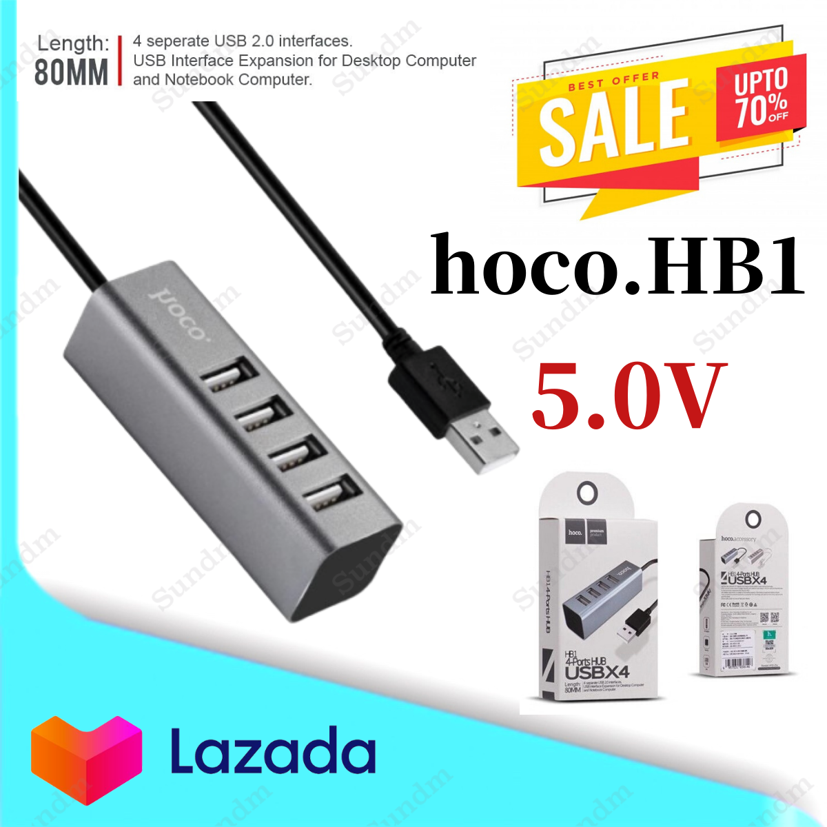 Hoco HB1 Ports HUB อุปกรณ์เพิ่มช่อง USB ใช้งานง่าย สินค้าของแท้100%
