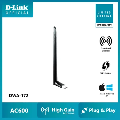 D-Link DWA-172 Wireless AC600 Dual Band USB Adapter with Signal Plus