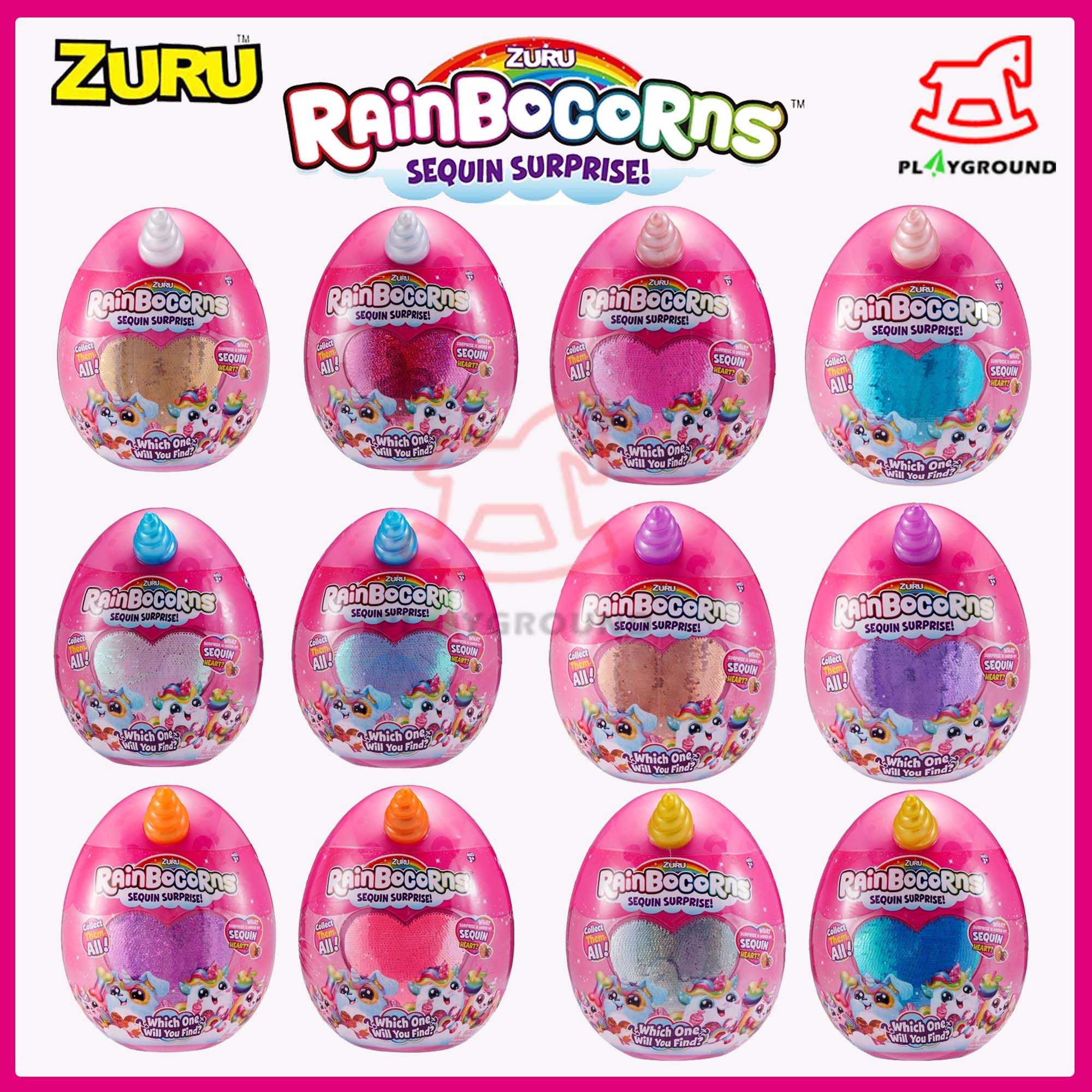 Play_Ground Toys เรนโบว์คอร์นเซอร์ไพรส์ RainBoCoRns Zuru ของแท้ ขนาด 17*24*28 ซม. คละแบบ เลือกสีจากสีเขา