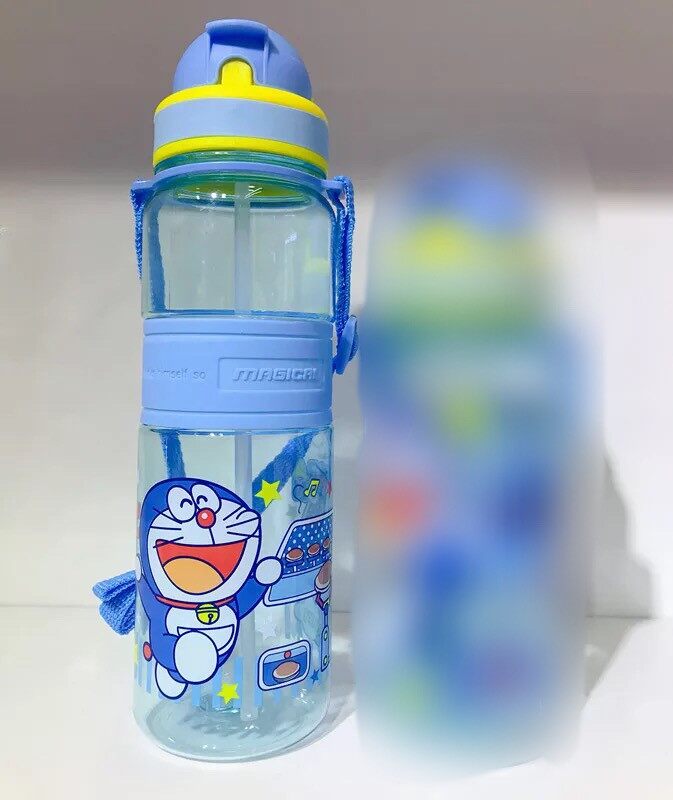 กระติกน้ำเด็ก หลอดเด้ง กระบอกน้ำเด็ก ลายการ์ตูน 500ml โดเรม่อน โพนี่ ยูนิคอร์น เอลซ่า คิตตี้