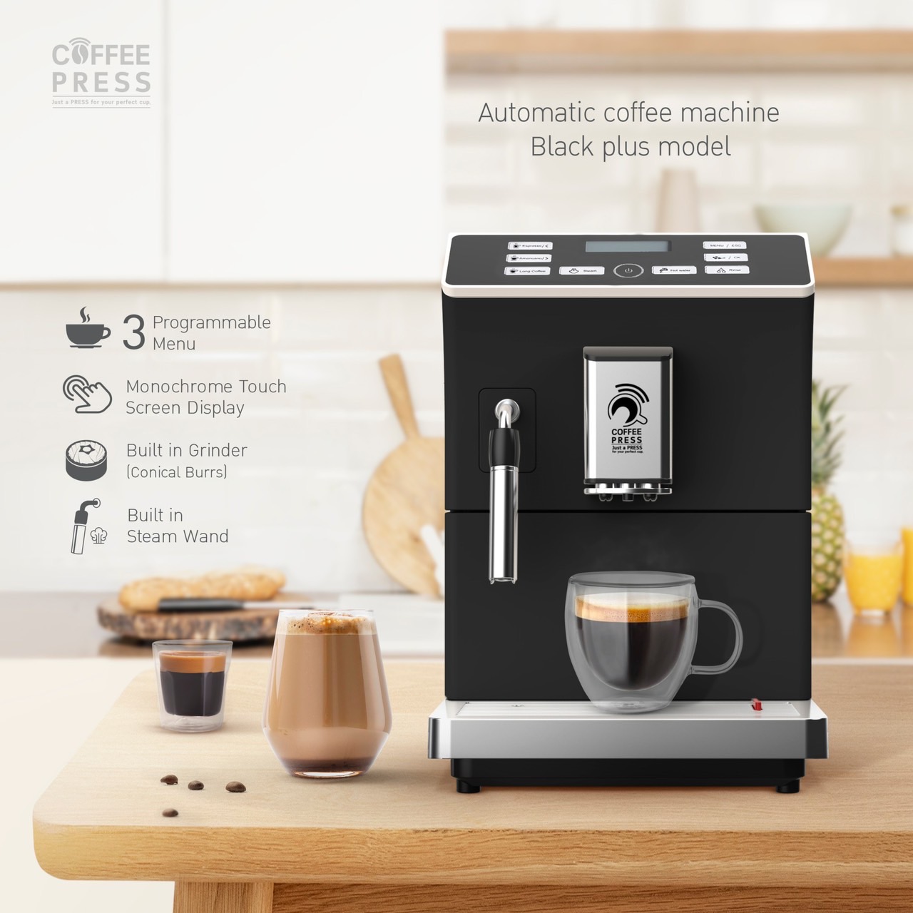 Coffee Press เครื่องชงกาแฟอัตโนมัติ (Black Plus GEN5) สีขาว Fully Automatic Espresso Coffee Machine ราคา 25,900 บาท*ส่งฟรี