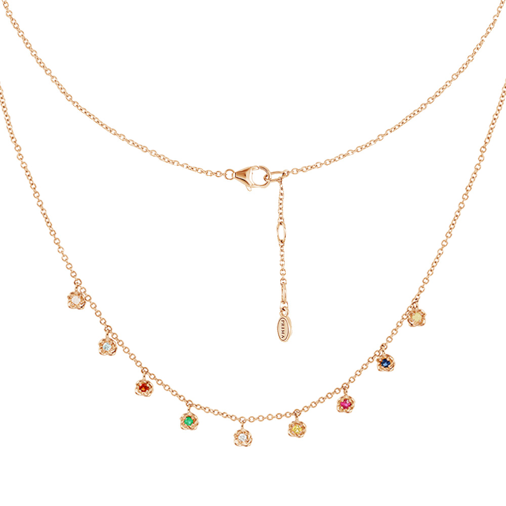 PRIMA สร้อยคอพลอย Nine Lucky Gems (นพเก้า) ตัวเรือน 9K รหัสสินค้า 993N0012-01 ราคา 24,000 บาท*ส่งฟรี