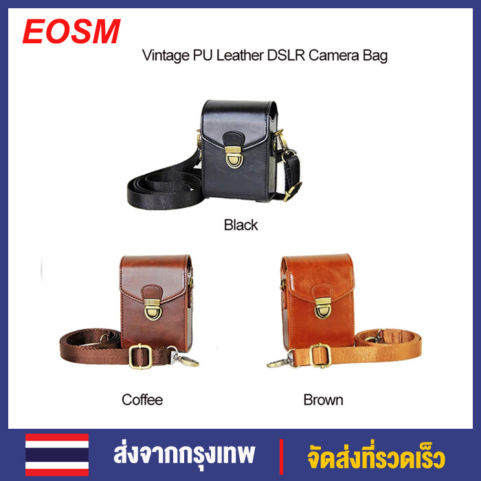 EOSM Vintage PU Leather Camera bag PU กระเป๋ากล้องหนังสำหรับ Canon G9X G7X G7X Mark II SX710 SX700 SX720 S95 S90 SX260 SX240 SX275 Hard กระเป๋าสะพายไหล่