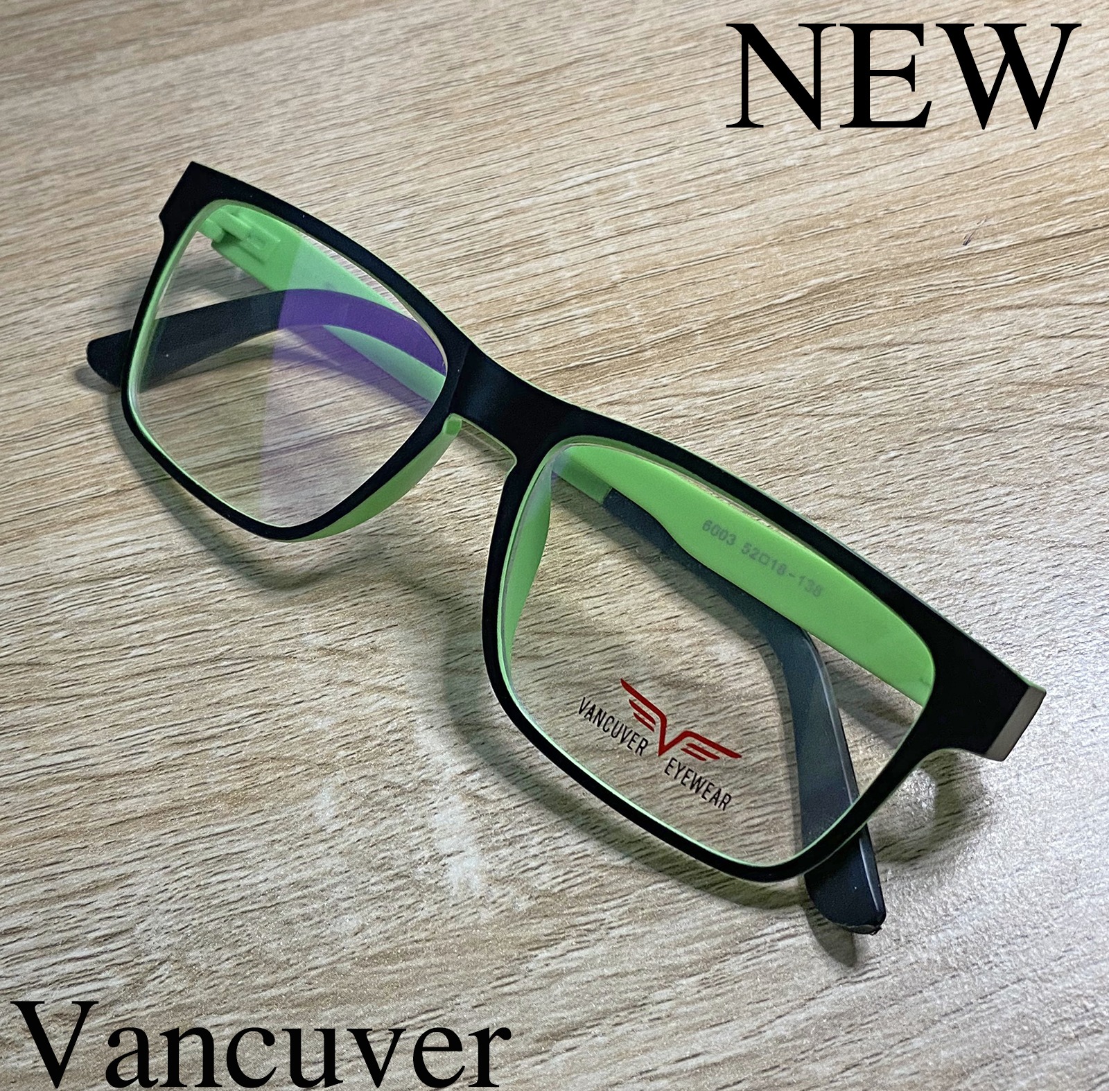 Fashion กรอบแว่นตา รุ่น Vancuver 6003 กรอบเต็ม Rectangle ทรงสี่เหลี่ยมผืนผ้า ขาข้อต่อ วัสดุ พลาสติก พีซี เกรด เอ (สำหรับตัดเลนส์) รับตัดเลนส์ทุกชนิด