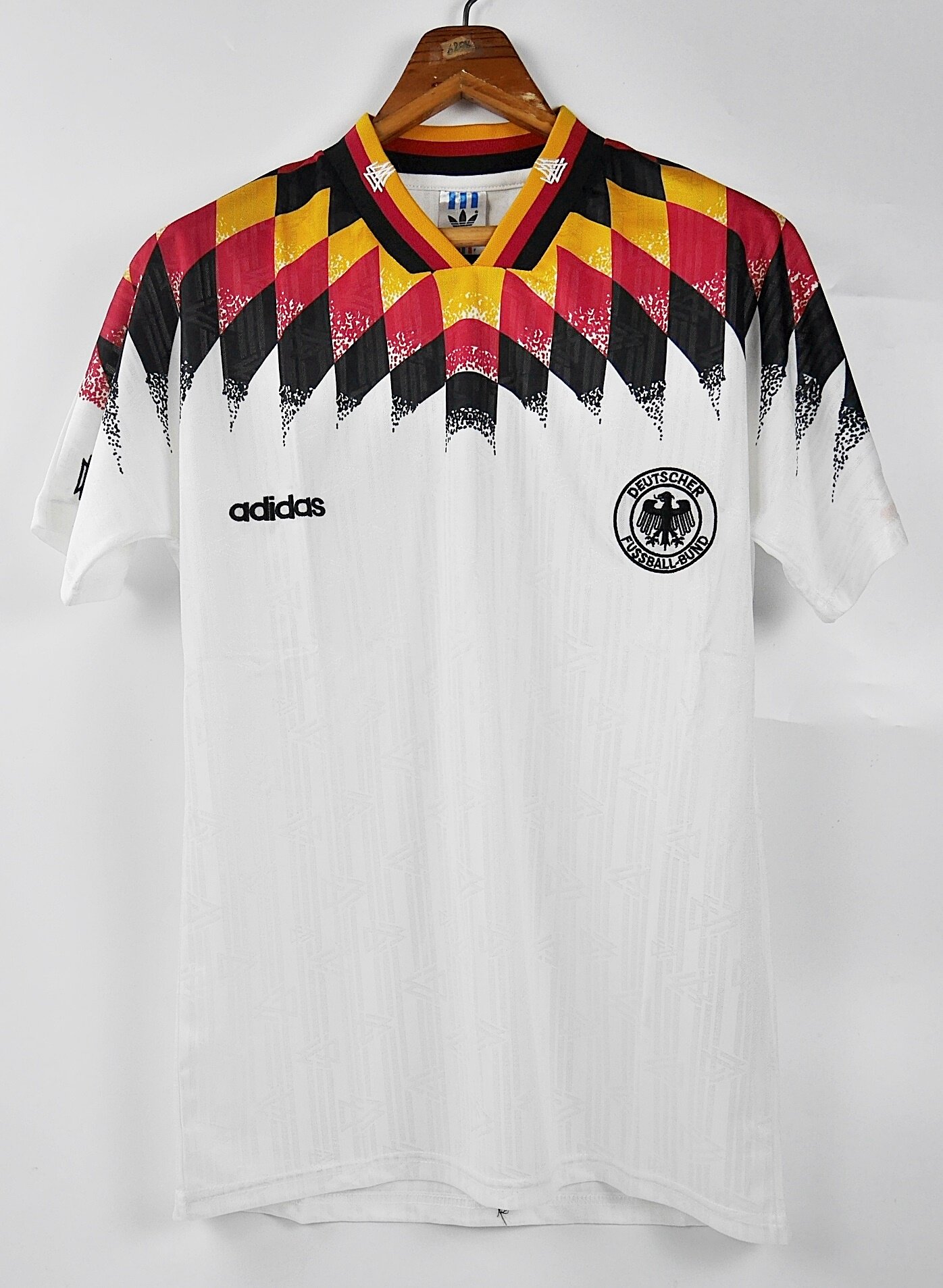 GERMANY HOME WC 1994 WHITE RETRO FOOTBALL SHIRT SOCCER JERSEY