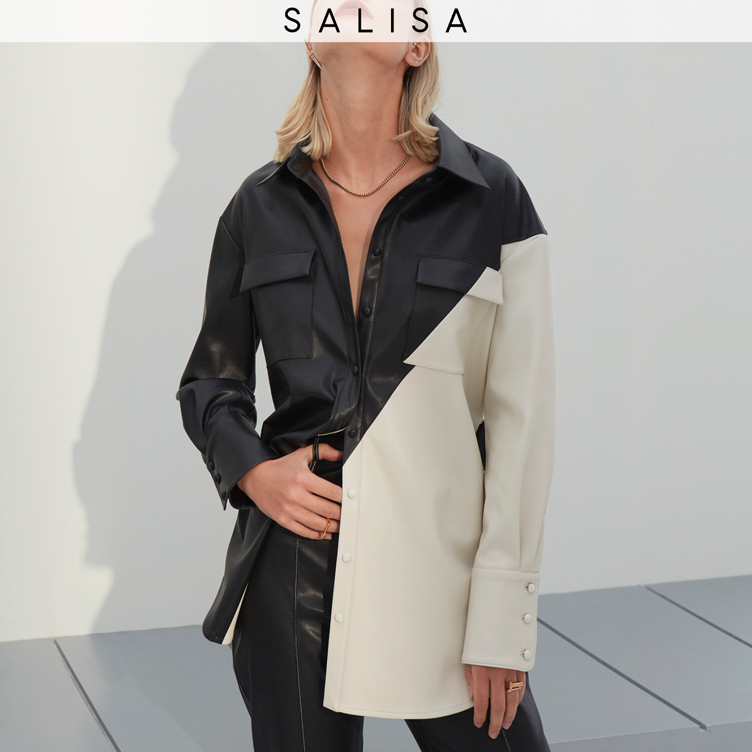 SALISA - SHIRT JACKET vegan leather (PRE-ORDER 1 week)