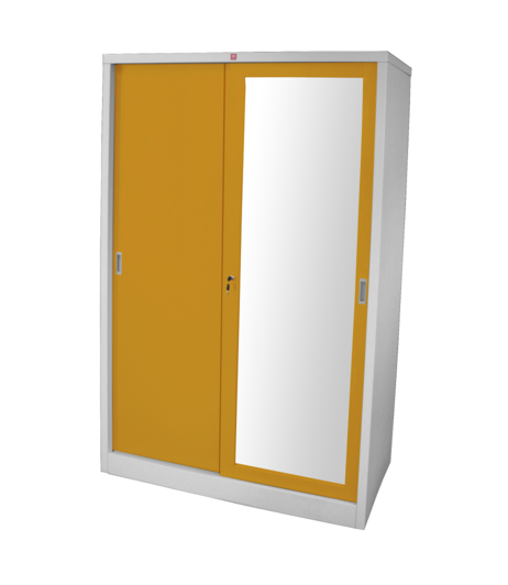 Lucky World ตู้เสื้อผ้าบานทึบ-เงา แผ่นชั้นเต็ม WSS-119C ราคา 7,680 บาท*ส่งฟรี