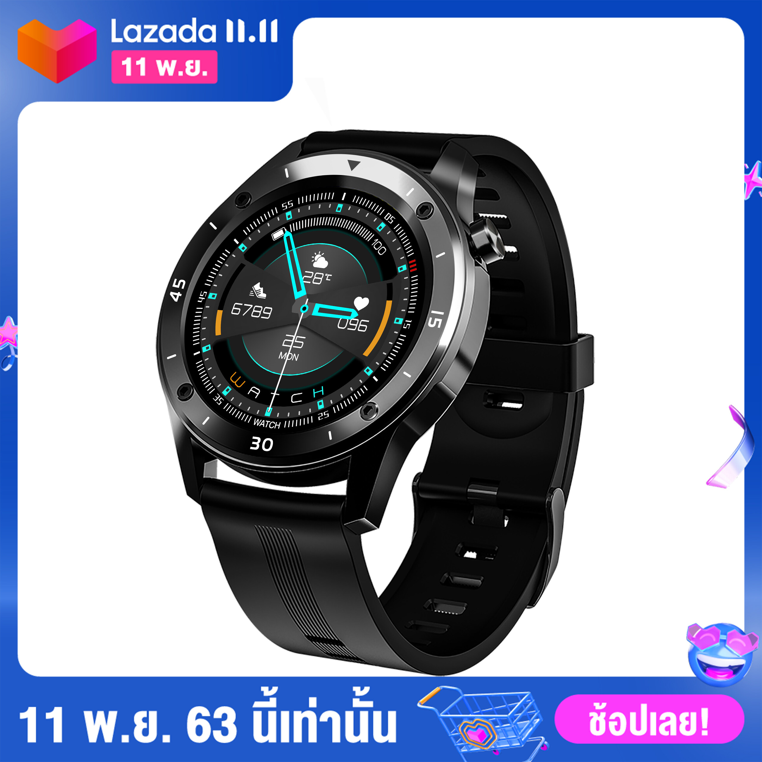 สมาร์ทวอทช์ huawei ใช้ได้ รองรับภาษาไทย xiaomi ใช้ได้ Smart Watch นาฬิกาสมาทวอช F22SA ภาษาไทย วัดชีพจร ความดัน นับก้าว เตือนสายเรียกเข้า ไม่มียี่ห้อ