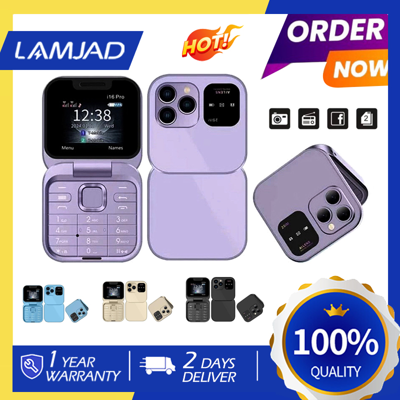 โทรศัพท์ มือถือ ❤️พร้อมส่งในไทย โทรศัพท์จิ๋ว มือถือจิ๋วฝาพับ ขนาดพกพา i16 pro มีภาษาไทย ใส่ได้2ซิม โทร-เข้า-ออก ถ่ายรูป-วิดีโอ ฟังเพลง ราคา 459 บาท*ส่งฟรี