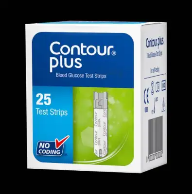 แผ่นตรวจน้ำตาล #Contourplus 25 แผ่น exp10/22