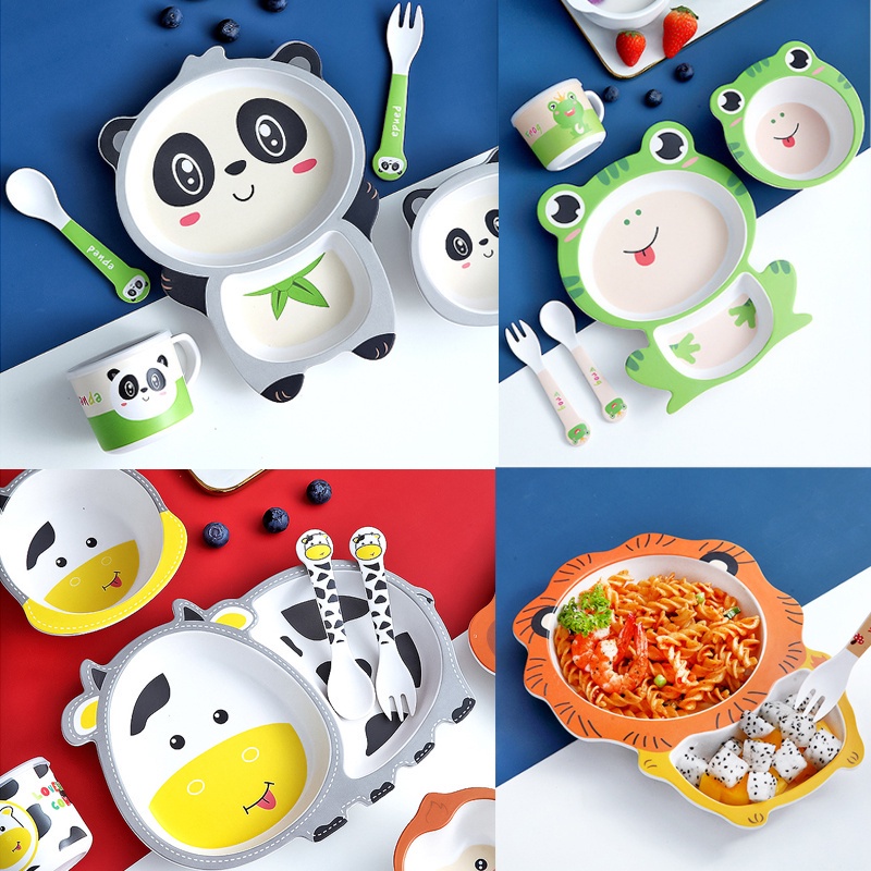 【BHQ TOYS】ชุดจานข้าวเด็ก จานเด็ก จานข้าวเด็ก ชุดจานเยื่อไผ่ ทำจากเยื่อไผ่ เซ็ต 5ชิ้น ปลอดภัยสำหรับเด็ก ผลิตจากวัตถุดิบธรรมชาติ ราคา 226 บาท*ส่งฟรี