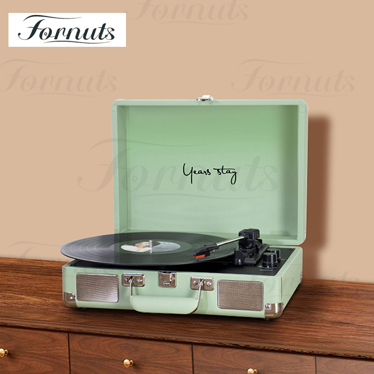 Fornuts turntable vinyl player portable Bluetooth speaker turntable aux-in RCA line-out 33/45/78 rpm gift ราคา 1,635 บาท*ส่งฟรี