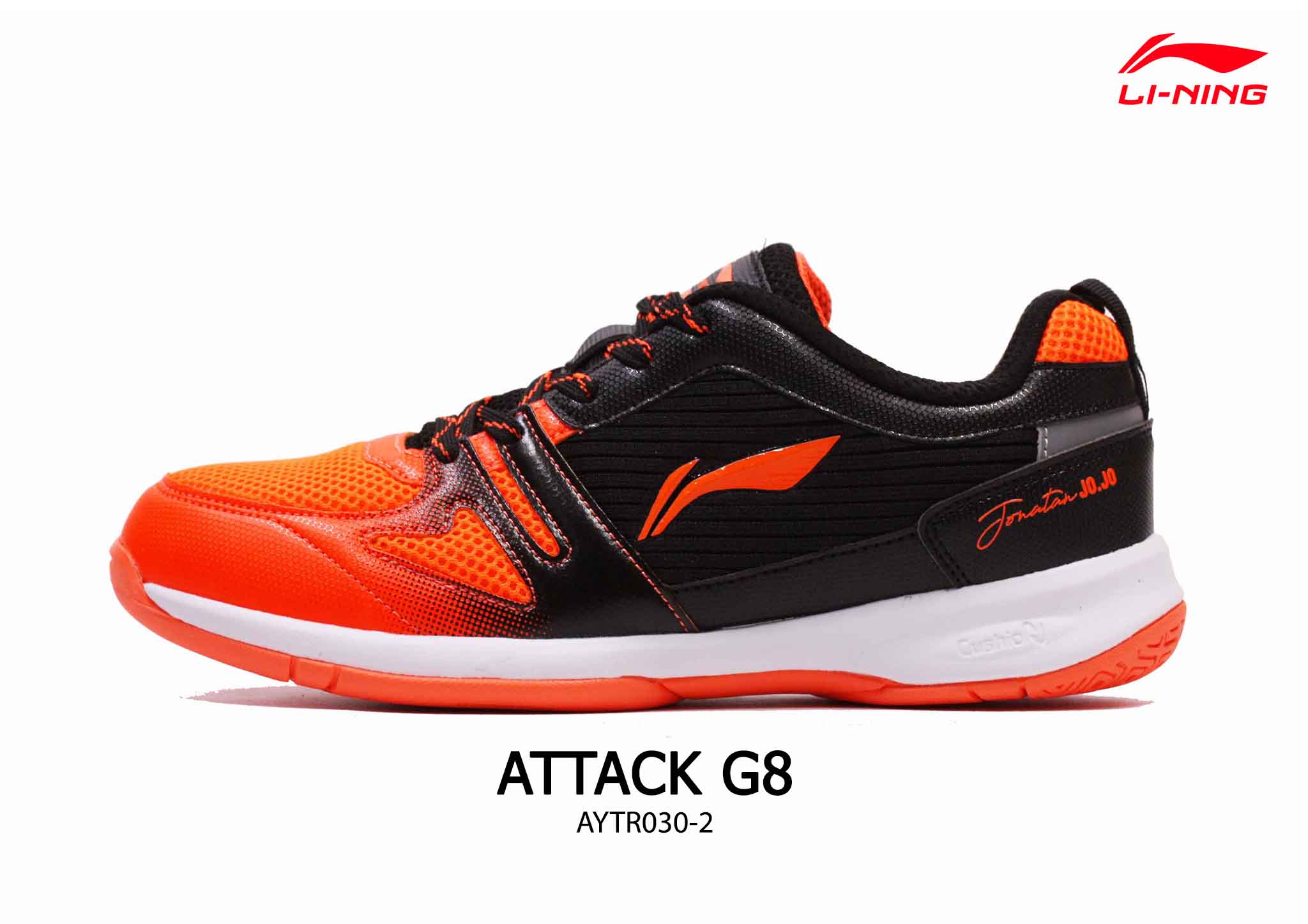 LI-NING รองเท้าแบดมินตัน รุ่น ATTACK G8 (AYTR030-2) ORANGE/BLACK BADMINTON SHOES
