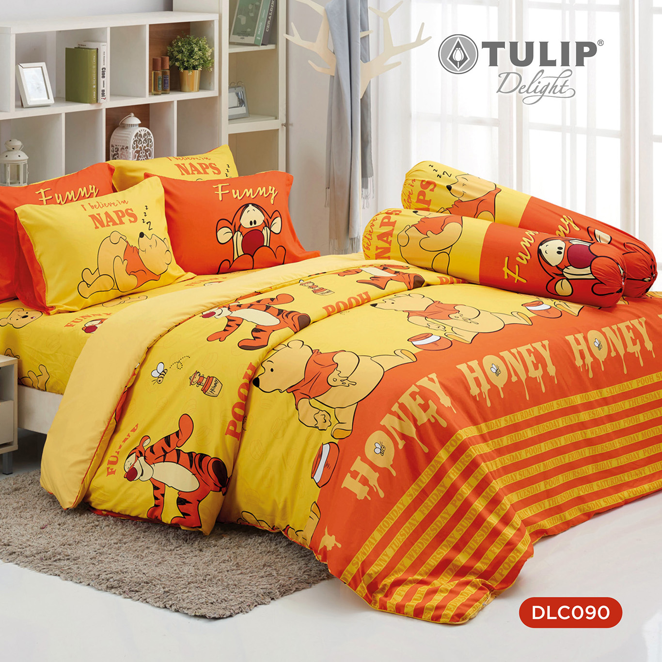 (ส่งฟรี) TULIP Delight หมีพูห์ DLC090 ลิขสิทธิ์แท้ Disney Pooh ชุดผ้าปูที่นอน ผ้าห่ม ผ้านวม พิมพ์ลายการ์ตูน ราคา 531 บาท*ส่งฟรี