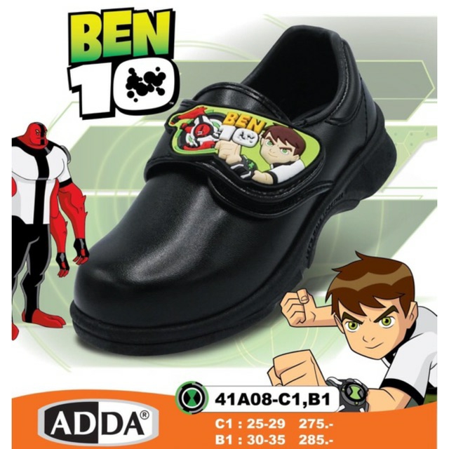 ADDA รองเท้านักเรียนอนุบาล ชาย สีดำ ADDA BEN10 รุ่น 41A08 SALE (ค่าส่งถูก)