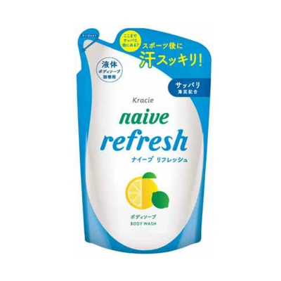 NAIVE REFRESH BODY WASH REFILL 380 ML / ครีมอาบน้ำ กลิ่นเกรปฟรุ๊ตและมะนาว ถุงเติม