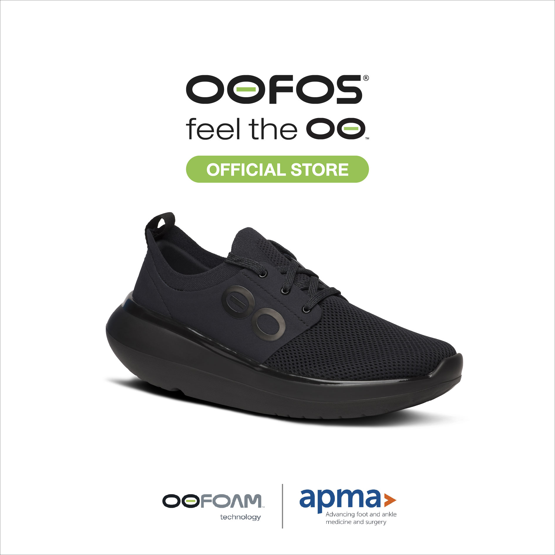 OOFOS Womens OOmy Stride Black รองเท้าเพื่อการฟื้นฟู ราคา 6,690 บาท*ส่งฟรี