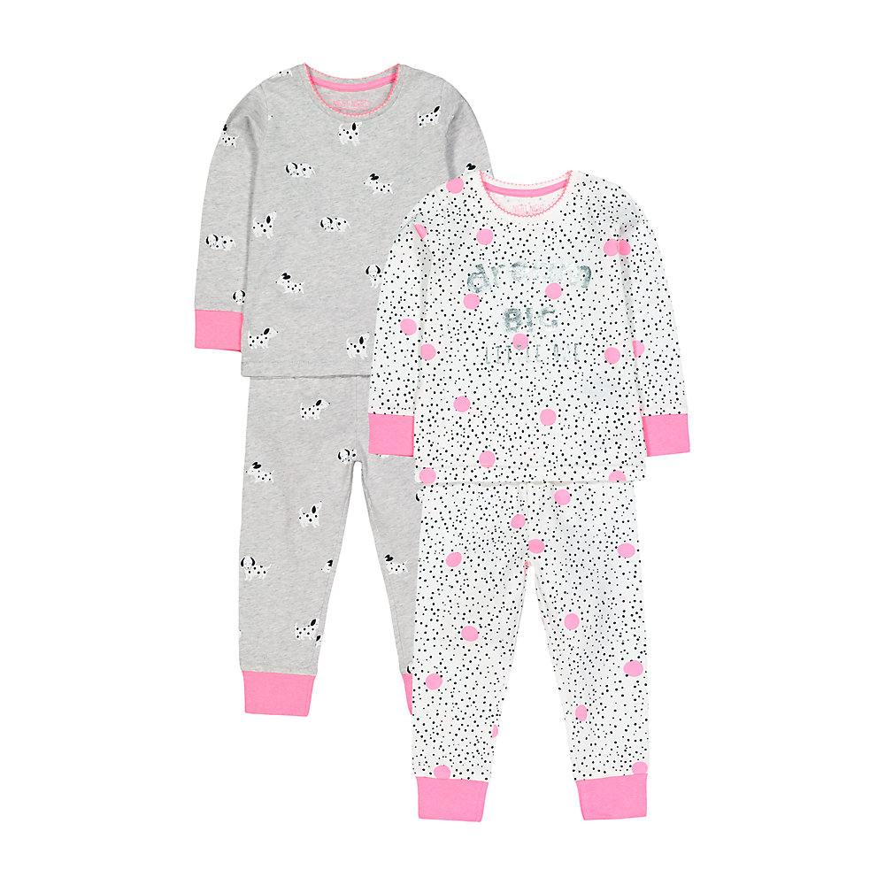 ชุดนอนเด็กผู้หญิง mothercare dream big spot pyjamas - 2 pack TC790
