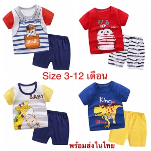 ภาพหน้าปกสินค้าชุดเด็กน่ารักๆ เสื้อแขนสั้น+กางเกงขาสั้น ลายการ์ตูน สีสดใส มีให้เลือก 4 แบบ 4 ลาย พร้อมส่งในไทย  แสนถูก ที่เกี่ยวข้อง