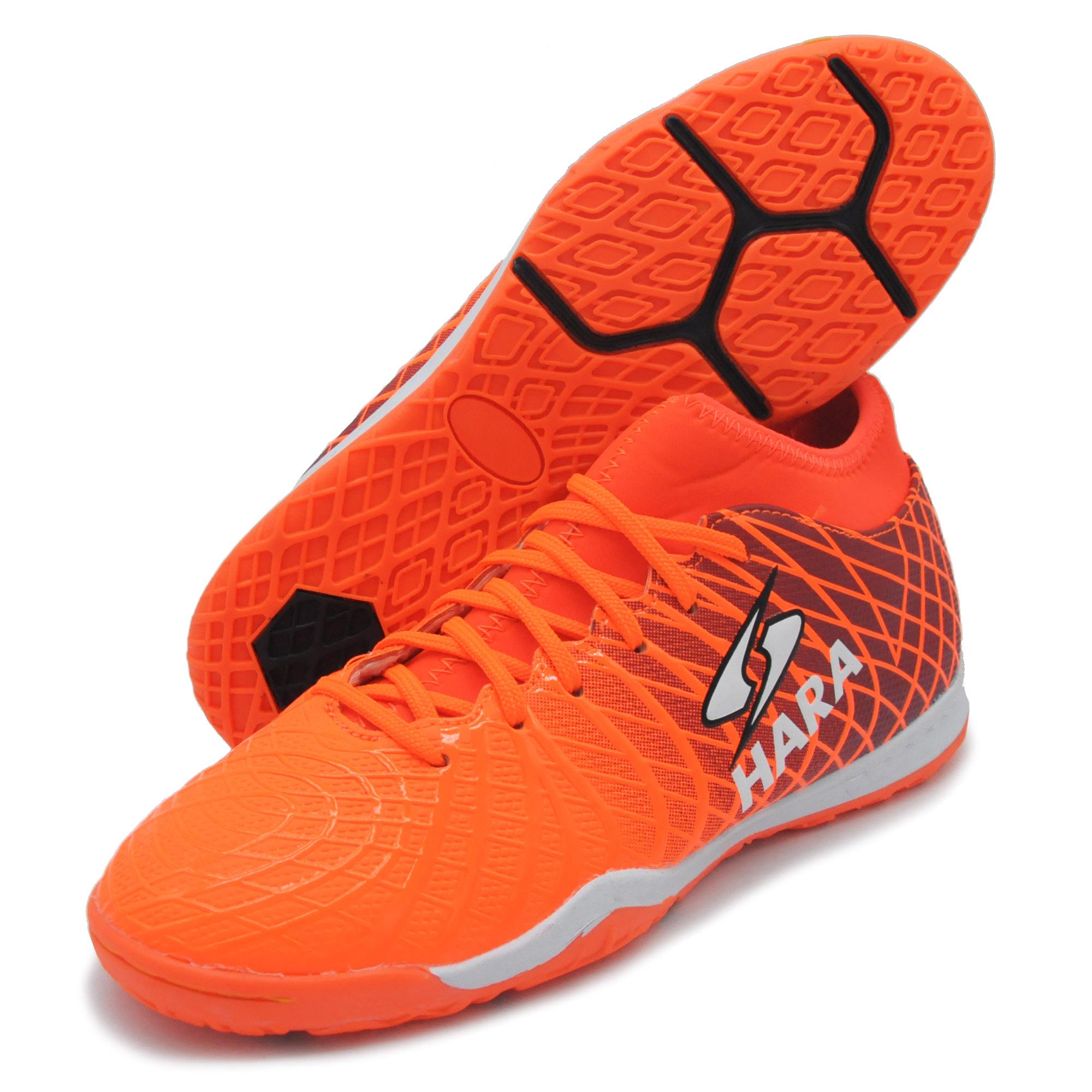 HARA ลดราคาพิเศษ 39-40 รองเท้าฟุตซอล หุ้มข้อ รุ่น FS88X3 สีส้ม รองเท้าฟุตซอลเด็ก