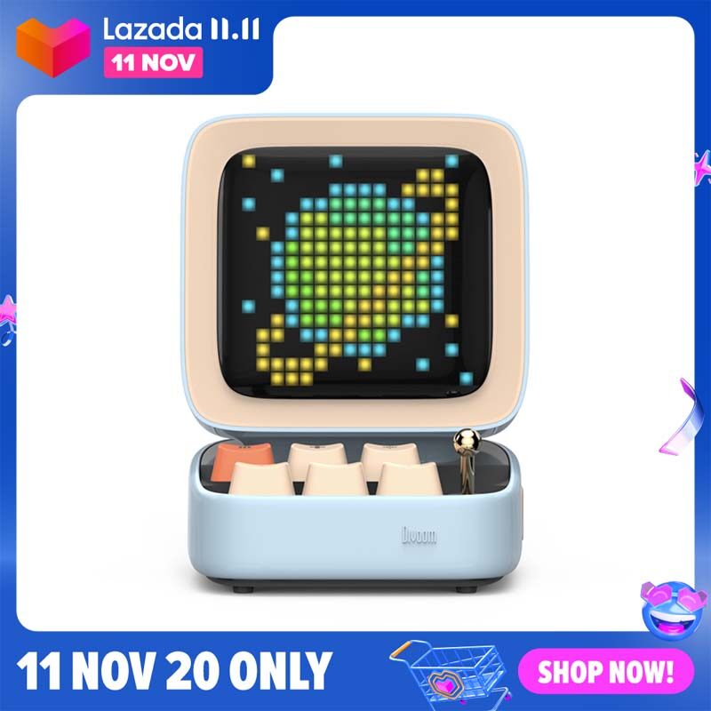DIVOOM ลำโพงพกพารุ่น Ditoo Retro Pixel Art Game Bluetooth Speaker with 16X16 LED App Controlled Front Screen By destiny rectangle