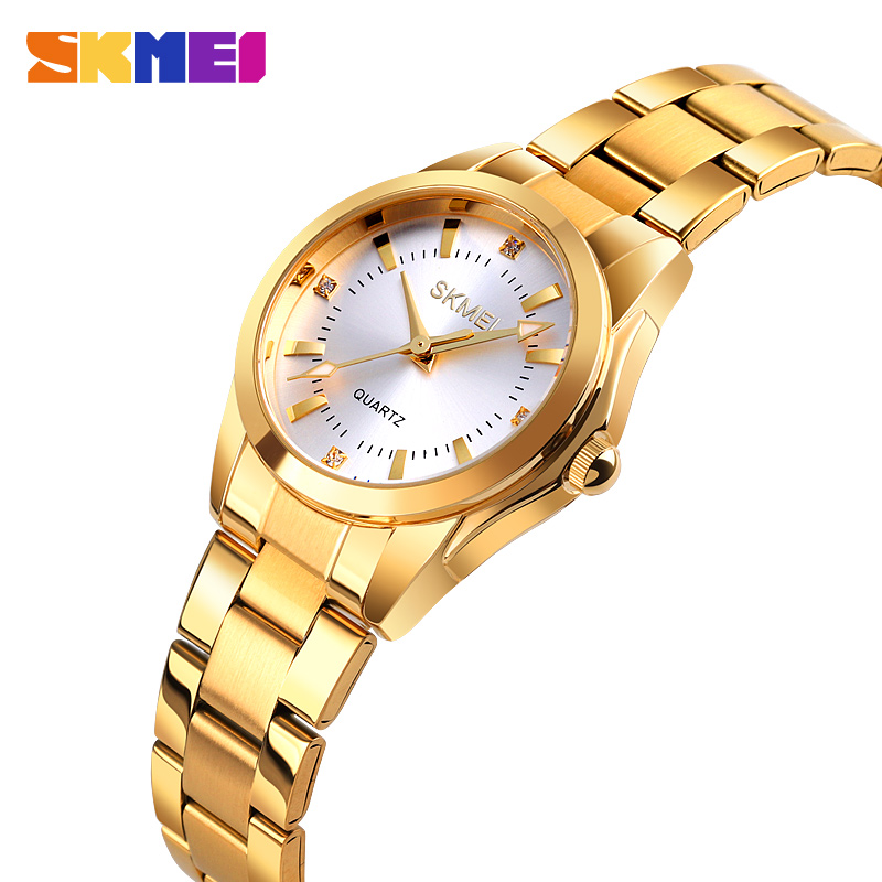 SKMEI New Quartz Watches Women Fashion Waterproof Stainless Steel Simple Elegant Wristwatches Ladies Clock ราคา 287 บาท*ส่งฟรี