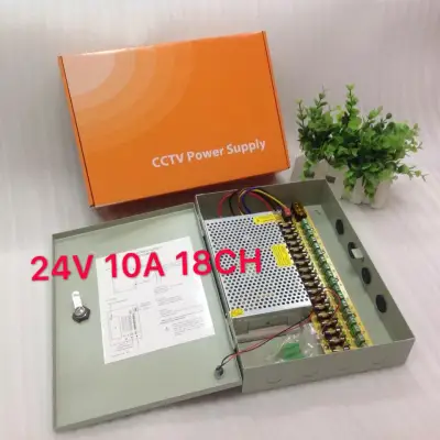 Switching Power Supply สวิตชิ่งเพาเวอร์ซัพพลาย 24V 10A 18CH 240W(สีเงิน)