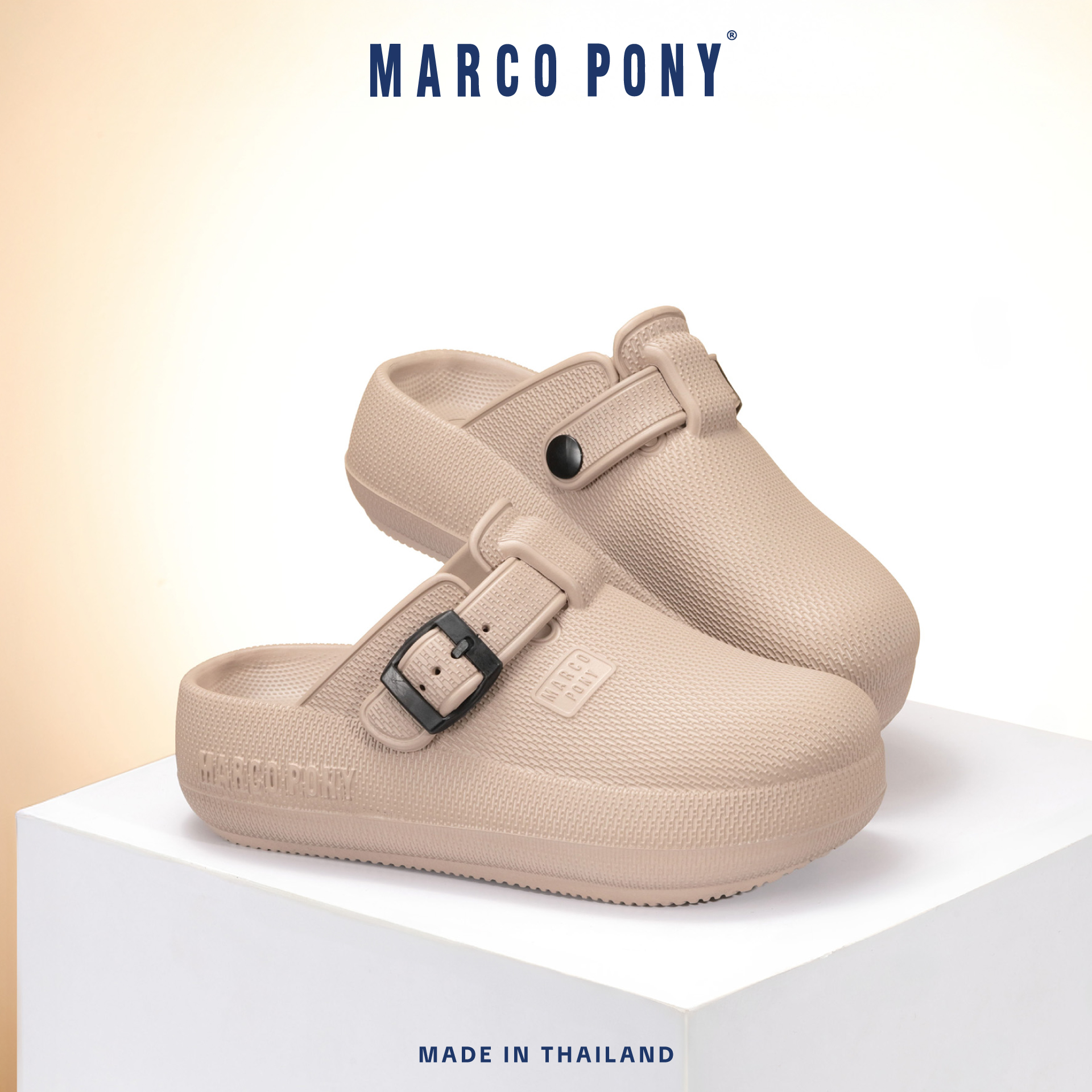 Marco Pony Fashion Women's Sandals Casual Sandals, Big Toe Shoes, Soft Soles, No Smell, Very Wear-Resistant, Thick Soles Mh9029 ราคา 129 บาท*ส่งฟรี