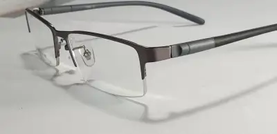 Men Alloy Optical Glasses Semi Frame Eyeglasses