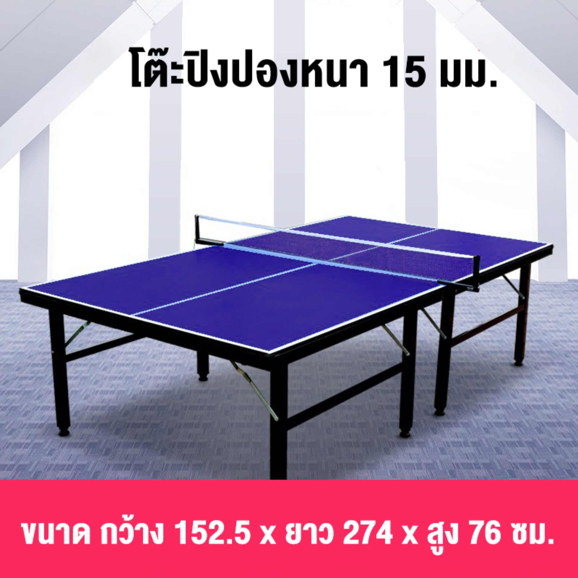 โต๊ะปิงปอง Table Tennis Table  โต๊ะปิงปองมาตรฐานแข่งขัน พับเก็บง่าย