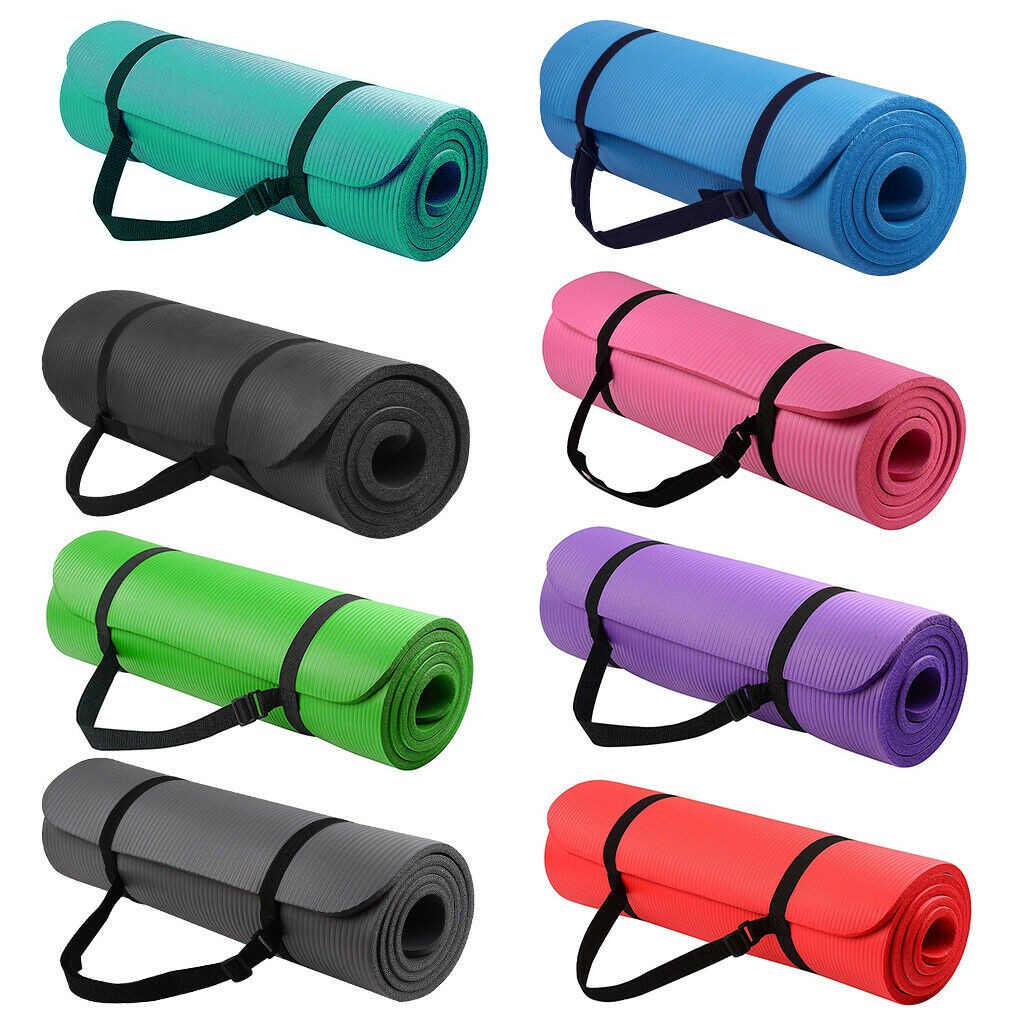 เบาะเล่นโยคะ แผ่นรองโยคะ YOGA MAT ขนาดใหญ่ 183x61cm (หนา 10 มิล)พร้อมถุงใส่เสื่อโยคะและสายรัดเสื่อโยคะ