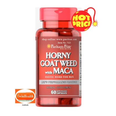 Puritan's Pride Horny Goat Weed with Maca 500 mg / 75 mg - 60 Rapid Release Capsules