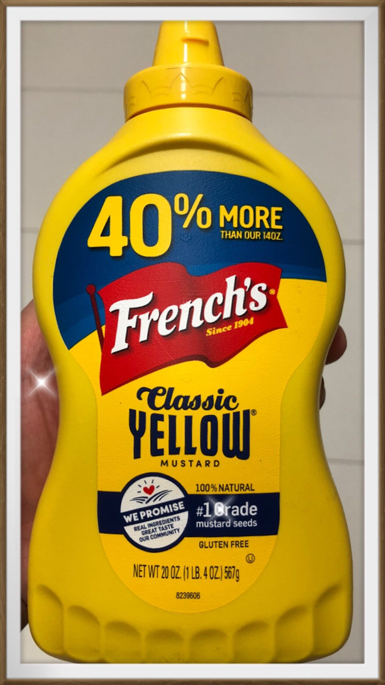French's Classic Yellow Mustard (Gluten-free) 567g. เฟร้นช์ส คลาสสิค เยลโล่ มัสตาร์ด กลูเตนฟรี 567กรัม