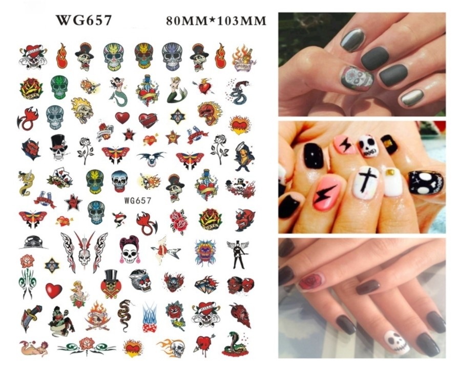 สติ๊กเกอร์เล็บ 3D ลายฮาโลวีน