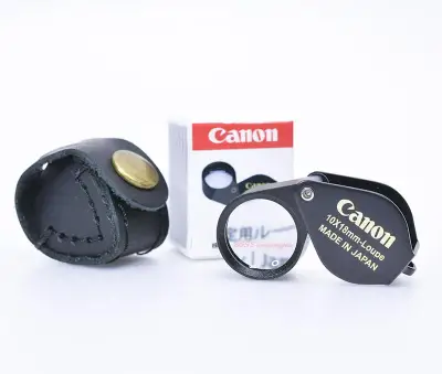 Canon Full HD กล้องส่องพระ/ส่องจิวเวอรรี่ 10x18mm Loupe เลนส์แก้วเคลือบมัลติโค๊ตตัดแสง บอดี๊สีดำพร้อมซองหนังตรงรุ่น