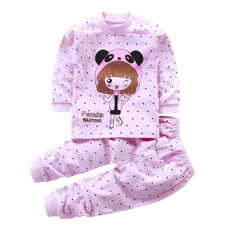 Babyonline(Y237)K2เช็ทชุดนอนผ้าฝ้ายนุ่มๆลายการ์ตูนน่ารักสำหรับเด็ก