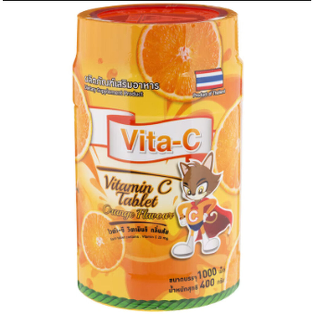 VITA-C วิตามินซีอม 1000เม็ด VITAMIN C 25mg. (T.MAN) มี 5 รสชาติ สำหรับเด็ก วิตามินซี 25mg ทีแมน