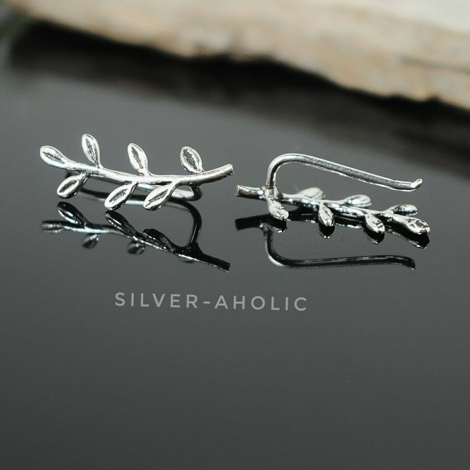 Silver-Aholic ต่างหูเงินแท้ ลายใบมะกอก สัญลักษณ์แห่งความสำเร็จ