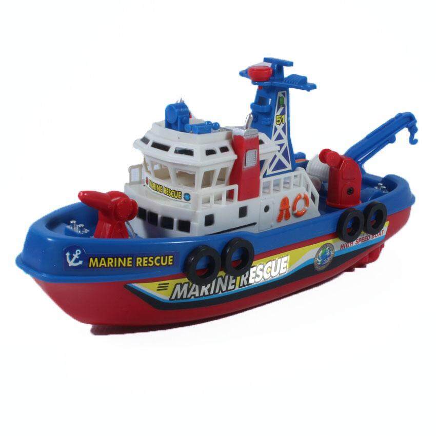 RWRTOY เรือของเล่น เรือใส่ถ่าน เรือกู้ภัยพ่นน้ำ หรือ เรือสปีดโบร์ท  ของเล่นในอ่างน้ำ