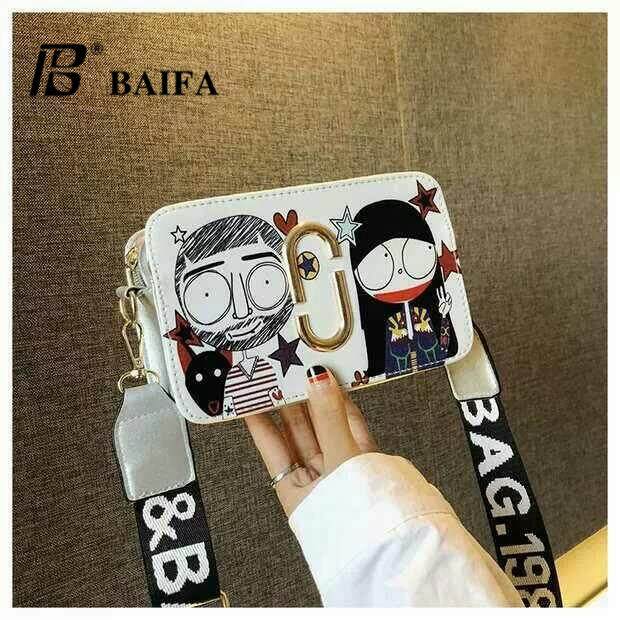BAIFA SHOP B73-B newกระเป๋าสะพายข้างลายการ์ตูนชิคๆ