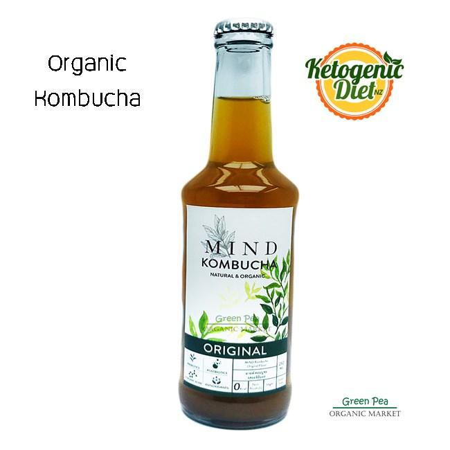 Mind Organic Kombucha, มายด์ คอมบูชะ สูตรต้นตำรับ Original , คีโต , ไม่มีน้ำตาล, 250 มล. มีอย.