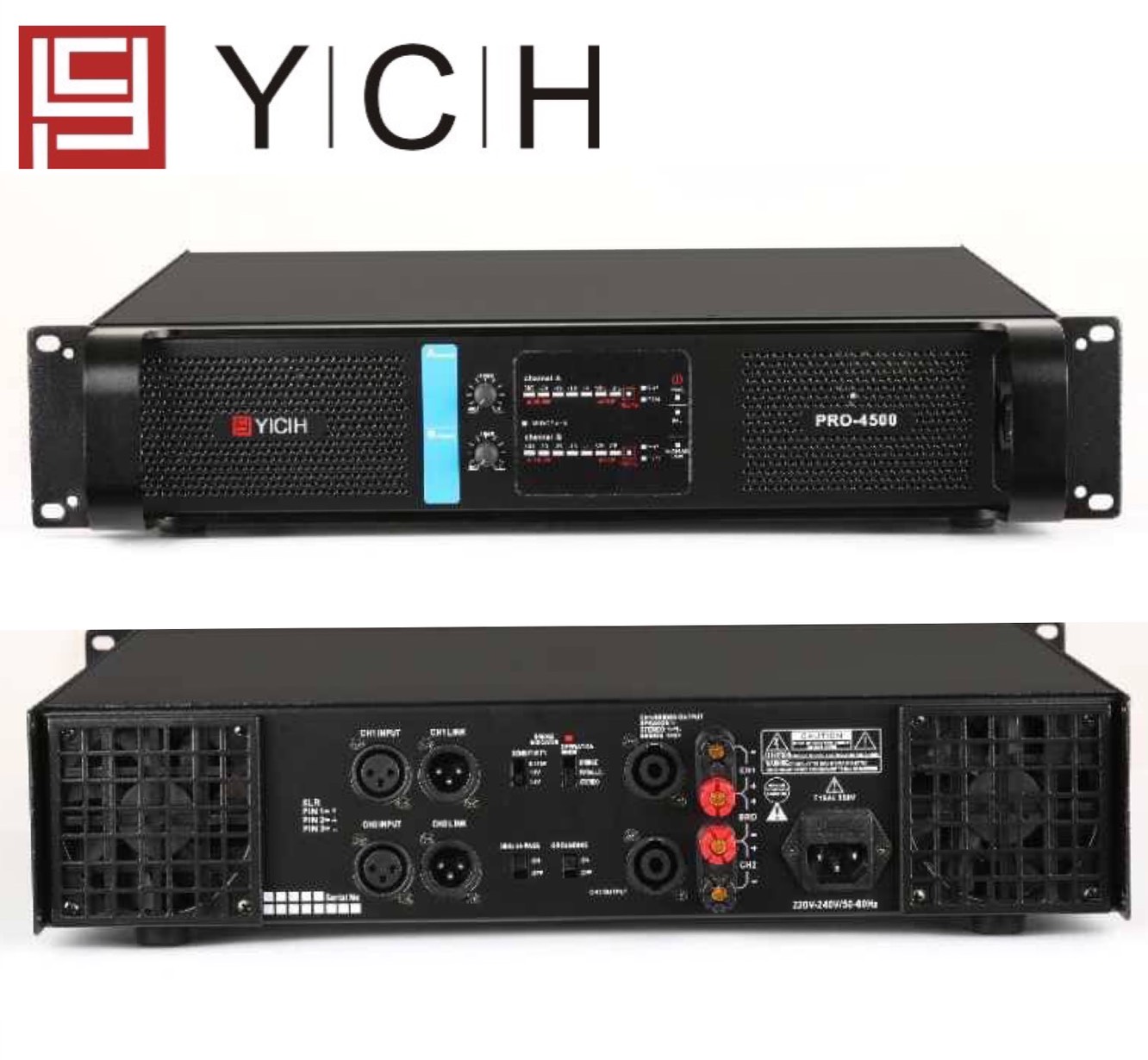 PRO-4500 พาวเวอร์แอมป์  YCH PRO- 4500 ขยาย เพาเวอร์ เครื่องขยายเสียง1200W น้ำหนัก 20โล