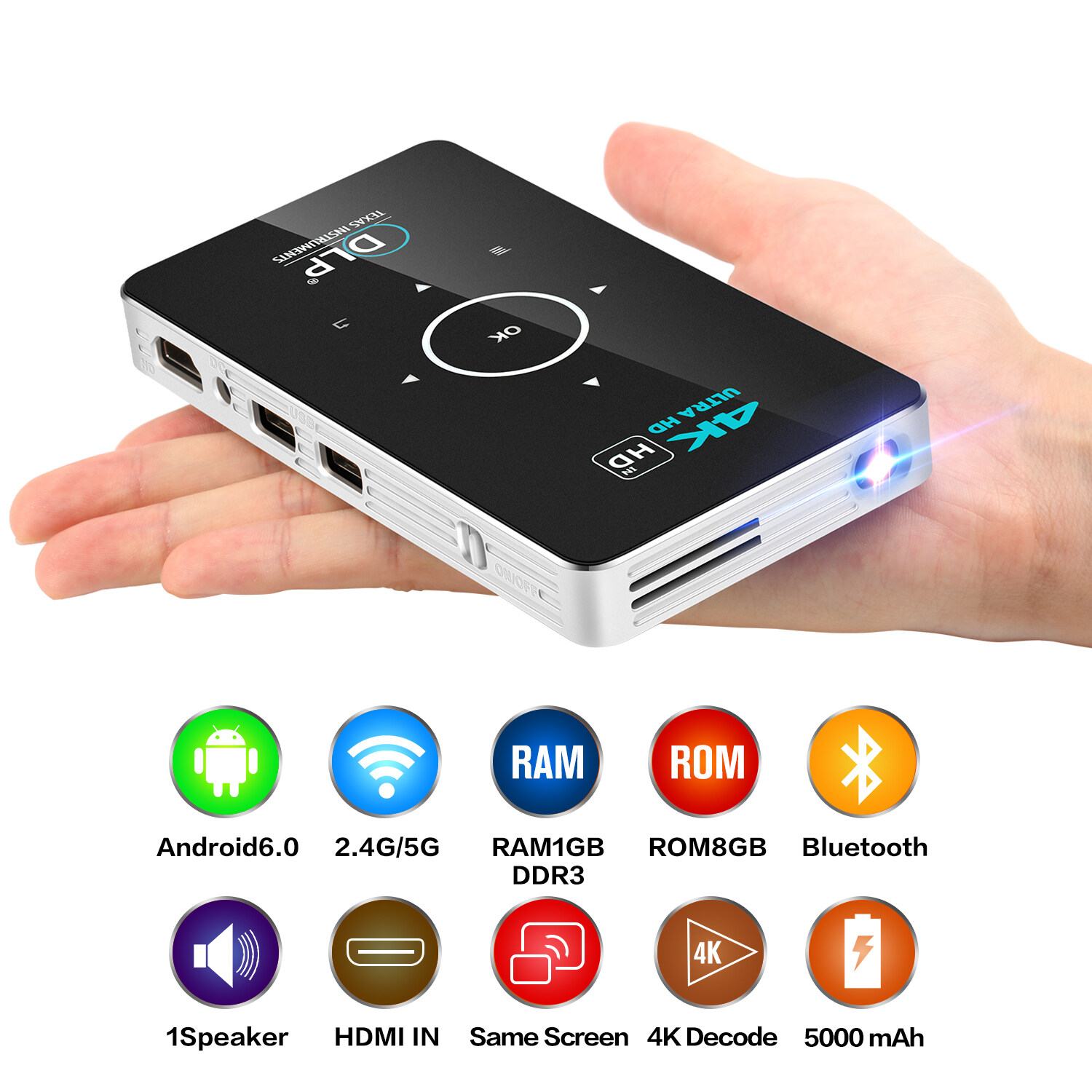 C6 4K wifi mini projector with Android system เครื่องฉาย