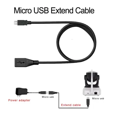5M DC Power Extension Cable Micro USB connector Female to Male for IP Camera
