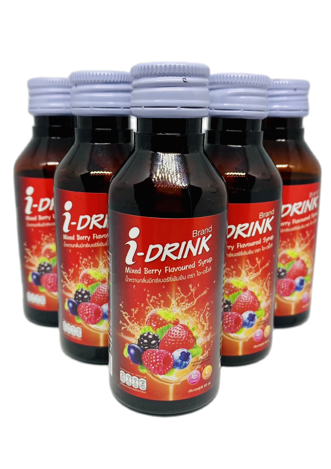 i-Drink น้ำหวานกลิ่นมิกซ์เบอร์รี่เข้มข้น 5ขวด