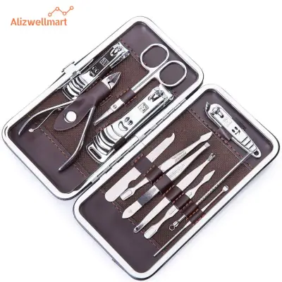 ที่ตัดเล็บ ชุดตัดแต่งเล็บ พร้อมกระเป๋า ขนาดพกพา 1 ชุดมี 12 ชิ้น nail tools Alizwellmart