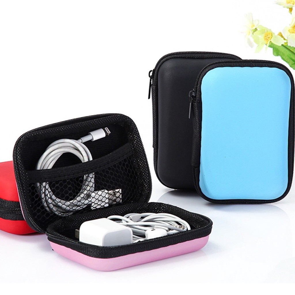 ideafashionshop(ID1408) กระเป๋าจัดเก็บหูฟัง กระเป๋าเก็บสายชาร์จ กล่องใส่หูฟัง กล่องอเนกประสงค์ จัดระเบียบ กระเป๋าใส่เหรียญ